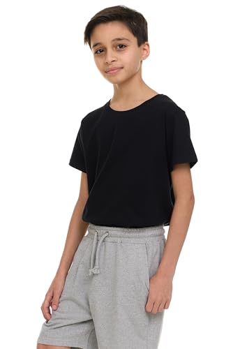 Boys’ 3-Pack French Terry Cotton Shorts – Soft Pull-On Activewear Shorts with Drawstring Waist & Pockets3