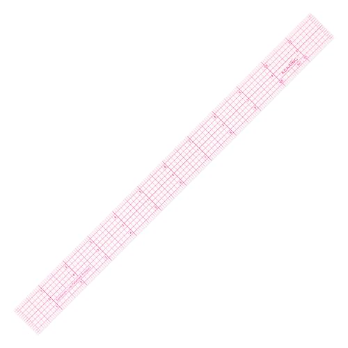KEARING Regla gráfica de costura transparente de 1 x 12 pulgadas, regla transparente para hacer patrones para costura, acolchado y confección, impresión de línea sándwich