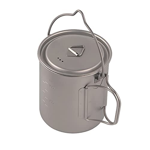 Geertop Portable 750Ml Titanium Mug Cup Backpacking Ultralight Titanium Cookware Pot With Lid For Outdoor Camping Hiking Hunting 25 Fl Oz #TOP2