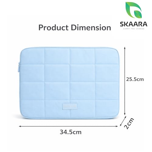 Image of 13.6 Inch Laptop Sleeve for Men & Women | Water-Resistant Padded Laptop Cover Case | Compatible with MacBook, Dell, HP, Lenovo, Asus & More | Lightweight Protective Notebook Sleeve (Mist Blue)