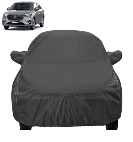 Image of Auto Hub Car Cover Compatible with Amaze (Model- 2024-Till Date) with Mirror Pocket, Dustproof, Heat Resistant, Triple Stitched, Amaze Car Cover- Grey
