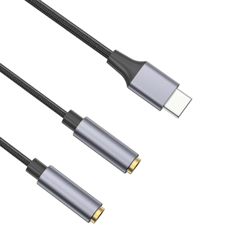 Cable divisor de audio TypeC a 3.5mm para auriculares miniatura 3