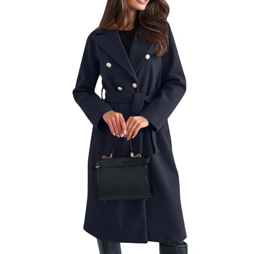 Manteau laine femme de qualité supérieure au fini double rang perles raffiné