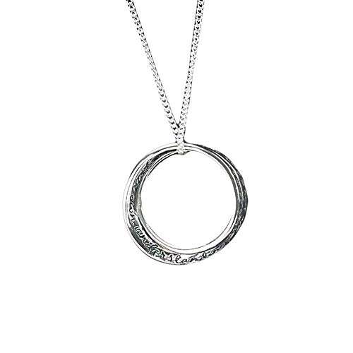 Dicksons Proverbs 3:5-6 Engraved Scripture 18 Inch Silvertone Double Mobius Pendant Necklace in Gift Pouch