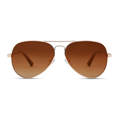 VIA LEECA Oversized Polarized Aviator Sunglasses for Men Women, Large Metal Sun Glasses for Beach Driving Fishing