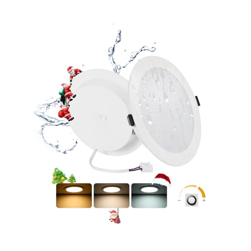 Grebeam 2er 24W LED Deckenleuchte flach Dimmbar, 2200lm IP44 LED Spots Deckenleuchte Ultra Slim Einbautiefe 25mm, Downlight Led 200mm Warmweiß/Neutralweiß/Kaltweiß, Loch: φ185-210mm