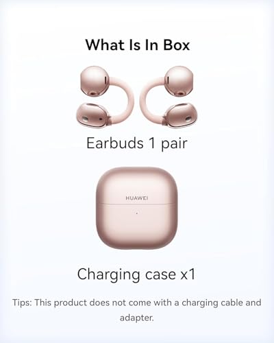 Image of HUAWEI FreeClip 2, Open-Ear Headphones, Wireless Bluetooth Headphones, Especially Lightweight for All-Day, 38 Hours Battery Life, iOS & Android, IP57, Rose Gold