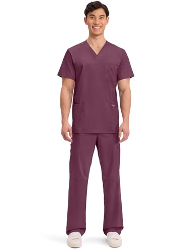 Image of Cherokee WW Revolution V-Neck Scrub Top for Men with 3 Pockets