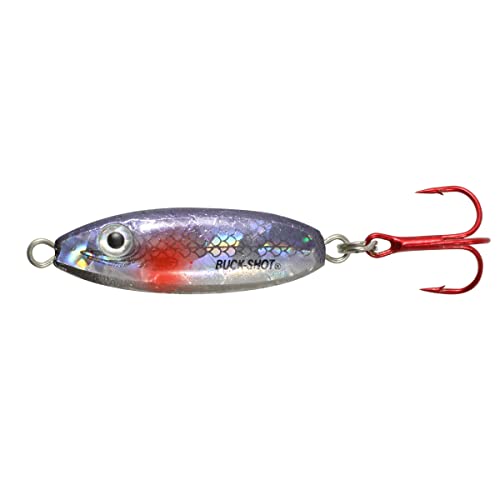 Northland Fishing Tackle Buck-Shot Ice Fishing Rattle Spoon, Silver Shiner,
