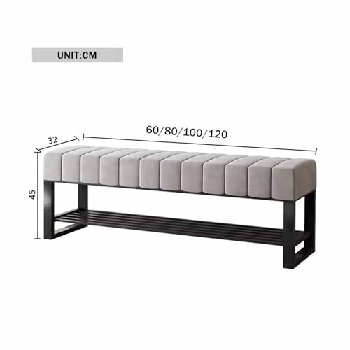 Banc à chaussures en métal et velours pour entrée compacte - 4
