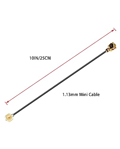 Vecys 2PCS U.F.L1 Male to U.F.L1 Female Cable 10" /25CM 1.13mm Low-Loss Extension Cable, Copper - Image 2