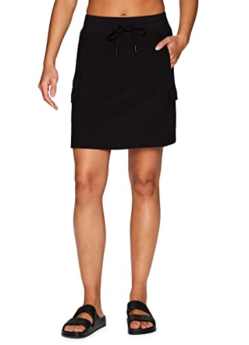 Rbx Women's Skort Quick Drying Skort With Cargo Pockets Lightweight Breathable Stretch Woven Skort With Inner Compression Shorts Active Skirt Skort For Golf, Tennis, Sports Long Cargo Black M #TOP4