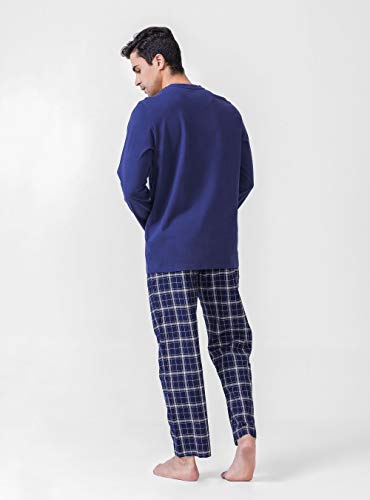 image for DAVID ARCHY Men's Cotton Pajamas Henley Collar Sleepwear Soft Classic 