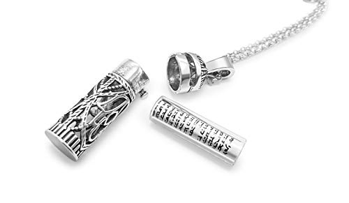 Alef Bet by Paula Mezuzah Necklace Sterling Silver Men and Women4