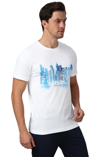 Image of Van Heusen Men's Athleisure Graphic T-Shirt - Comfortable Crew Neck| Soft Breathable Cotton Blend | Casual Wear Style | Summer Favorite | Style 60054