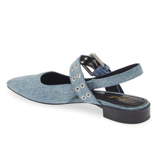 FOWT Women Unique Wide Strap Buckle Square Toe Slingback Flats Block Heel Casual Comfortable Party Dress Pumps Size 4-16 US3