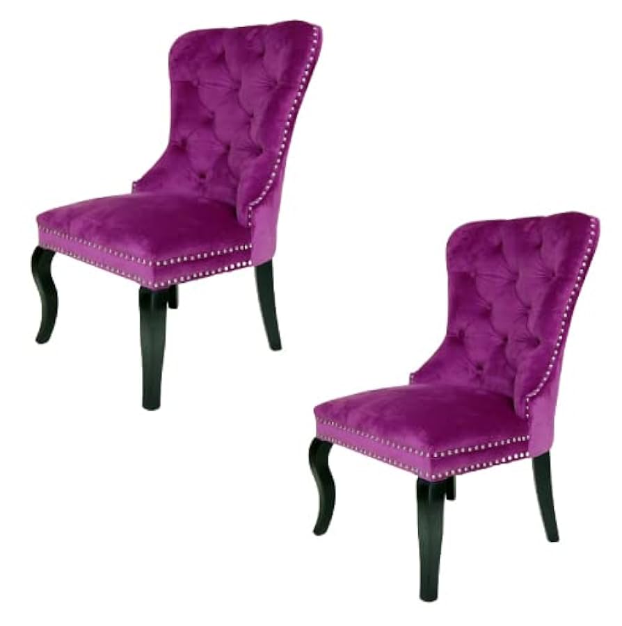 ロココ調 ダイニングチェア ハイバックチェア 猫脚 彫刻 2脚 布張りアームレス チェア 2脚セット 肘置き ヨーロピアン家具 クラシック 猫脚