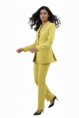 Image of Women's Formal Pantsuit Set, Single Button Blazer with Trousers, Professional Business Attire