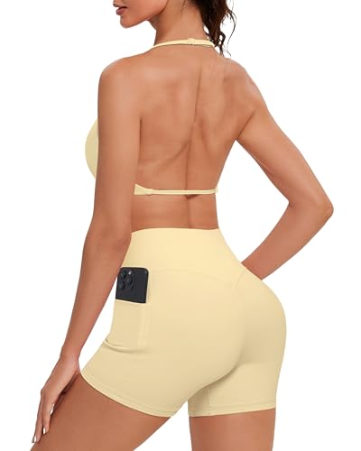 Open Back Strappy Bra Gym Set
