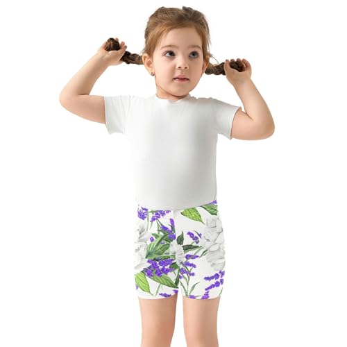 Joisal Shorts Under Dress Cartoon Cotton Girls' Biker Shorts Toddler 4t Kids Clothes Purple Lavender Flowers3