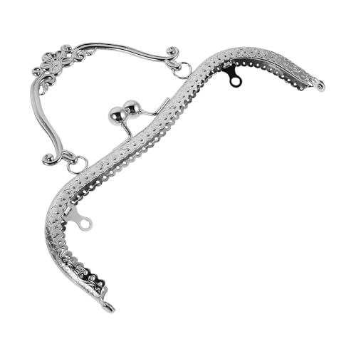 Image of Zerodeko Vintage Metal Bag Frame Purse Frame with Handles Alloy Silver Floral Plum Blossom Design for Bag Making DIY Craft