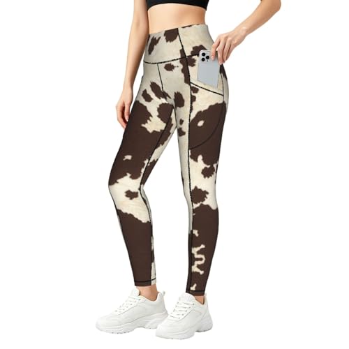 Ensemble d'entraînement imprimé vache avec legging gainant pour le fitness