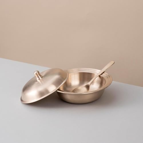 Image of Indian Dining Collection Bronze Dinner Set for Traditional Meals | Handcrafted Kansa Thali Set with Bowls, Glass (Matte Finish | 40-Matte Finish | 40-Piece (Serves 6) Piece (Serves 6))