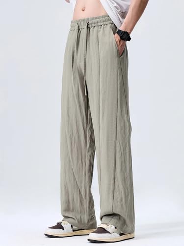 Summer Thin Linen Pants Men Elastic Waist Jogger Casual Trousers Male2