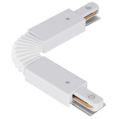 EDO - Sistema SEVA - Conector Flexible para Carril de Techo Blanco - Extensión Flexible para Riel de Iluminación Monofásico - SEVA Flex Connector White, IP20 Iluminación en Carril