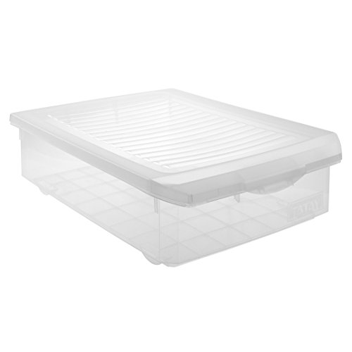 Tatay Tapa Simple Caja de Almacenamiento de plástico 35 litros de Capacidad-Transparente, Plã¡Stico, 37,7 x 50,7 x 26