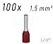 Zoller+Fröhlich Aderendhülsen/TWIN (Duo) isoliert 0,14 mm² bis 25mm² (1,5 mm² Rot 100 Stück)