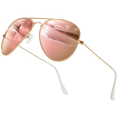 Image of Classic Aviator Sunglasses for Men Womens Polarized UV Protection Driving Sunglasses