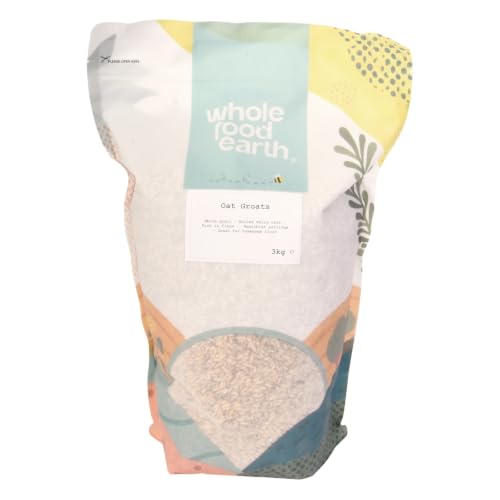 Wholefood Earth - Avena en grano, 3 kg, sin transgénicos, natural, alta en fibra