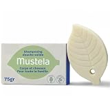 Mustela   Shampoing Douche Solide   Pour Toute La Famille Dès la Naissance   Sans Parfum ni Conservateur   Huile d'Avocat et Huile d'Olive Bio   Shampooing au Format Solide 2 en 1 Cheveux et Corps
