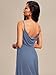 Ever-Pretty Women's Sexy Spaghetti Straps Cowl Back Empire Waist A Line Pleated Chiffon Bridesmaid Dress Dusty Navy US8