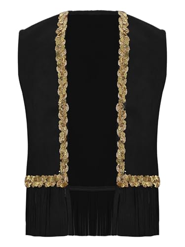 Big Girls Cowgirl Jacket Faux Suede Vest Sequins Tassel Waistcoat Rodeo Outfit3
