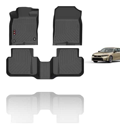 KELCSEECS® Tapetes para todos os climas personalizados para Honda Civic Sedan 2025 Hatchback híbrido tapetes de carro forros de chão Honda Civic híbridos tapetes acessórios preto