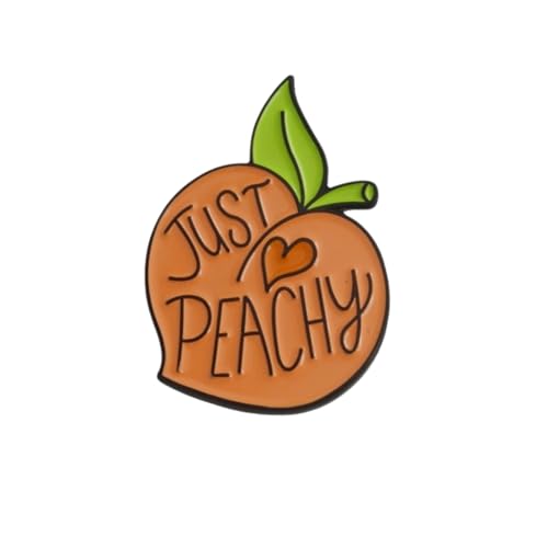 Image of Just Peachy Enamel Pin, Cute Peach Lapel Badge for Backpacks Hats Jackets, Small Appreciation Gift for Friends Coworkers Teens Women