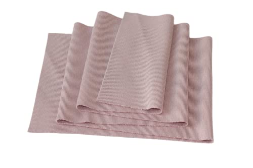 Image of TinaKim Ribbing Knit Fabric, for Waistbands Collar Cuffs Material (Strip of Dry Pink, 40x8in)