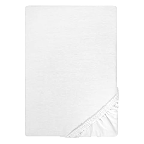 Traumhaft Schlafen - Castell - Markenbettwäsche 0077113 Spannbetttuch Jersey Stretch (Matratzenhöhe max. 22 cm) 1x 90x190 cm - 100x200 cm, weiß Cover