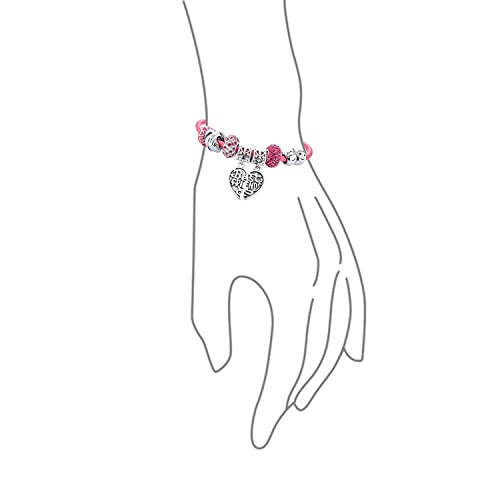 Pulsera de plata .925 y cuero rosa genuino para mejores amigas 4