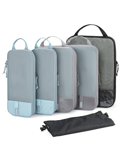 Image of BAGSMART 6 Set /4 Set /2 Set Compression Packing Cubes for Travel, Lightweight Luggage Organizer Bags, Durable Space Saver Bags Travel Essentials, Mix-Stormbreak, Set of 6, Modern