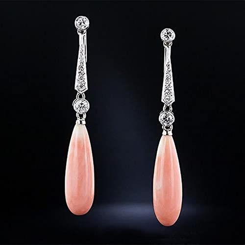 Pendientes Mujer, Pendientes Colgantes De Gota De Lluvia para Mujer, Aretes Boho Chakra, Piedra De Color Coral, Pendientes Colgantes para Damas, Boda, Joyería Étnica