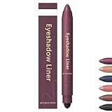 2 in 1 Eyeliner Lidschatten, langanhaltender wasserfester wischfester Duo Lidschattenstift, zweifarbiger Eyeliner, sanftes und gleichmäßiges Auftragen, leicht zu färben (Purple)
