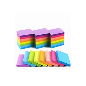 Sticky Notes 1.5×2 Inches, Bright Colors Self-Stick Pads, 24 Pack, 75 Sheets/Pad,1800 Sheets