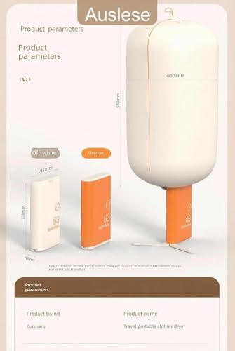 Image of Auslese Mini Portable Electric Clothes Dryer Book Style Foldable 300W Low Power Compact Dryer for Baby Clothes Socks Innerwear Delicates Travel Apartment Dorm Small Space