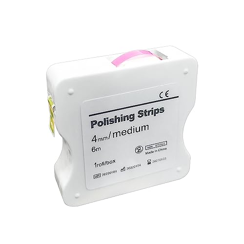 Image of Dental Polishing Strips, 6m /Rolls Tooth Sandpaper Dental Finishing Strips, Dental Polishing Strip Holder Stainless, Resin Tooth Interdental Grinding Tool.-Pink 4mm