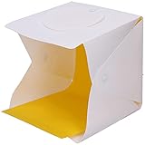 Fácil y portátil: Mini caja de luz adecuada para productos de naturaleza muerta como joyas, para que pueda tomar fotografías profesionales directamente sin esteras de imagen.