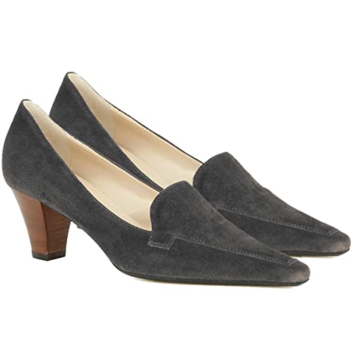 Image of LEHOOR Women Vintage Chunky Block Heel Pumps Shoes Square Pointed Toe Slip On Formal Office Work Business Loafers Shoes Suede Snakeskin Cone Heel Oxford Shoe Ladies Professional Chic Fall 4-11 M US