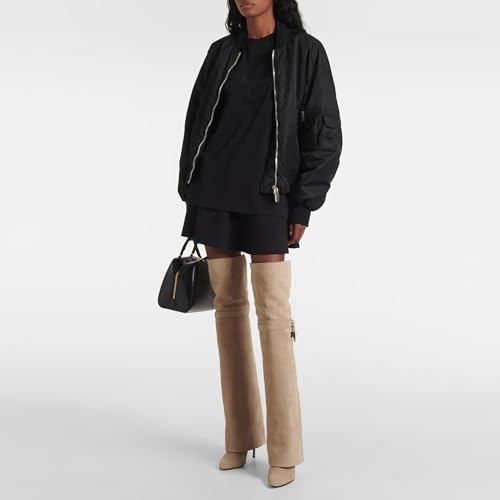 Kluolandi Women's Fold Over Thigh High Boots with Padlock Sexy Pointed Toe Stiletto High Heel Over The Knee Boots2